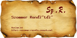 Szommer Renátó névjegykártya